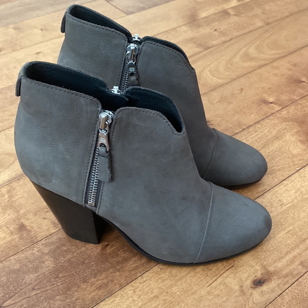 Rag & Bone Grey Suede Ankle Booties